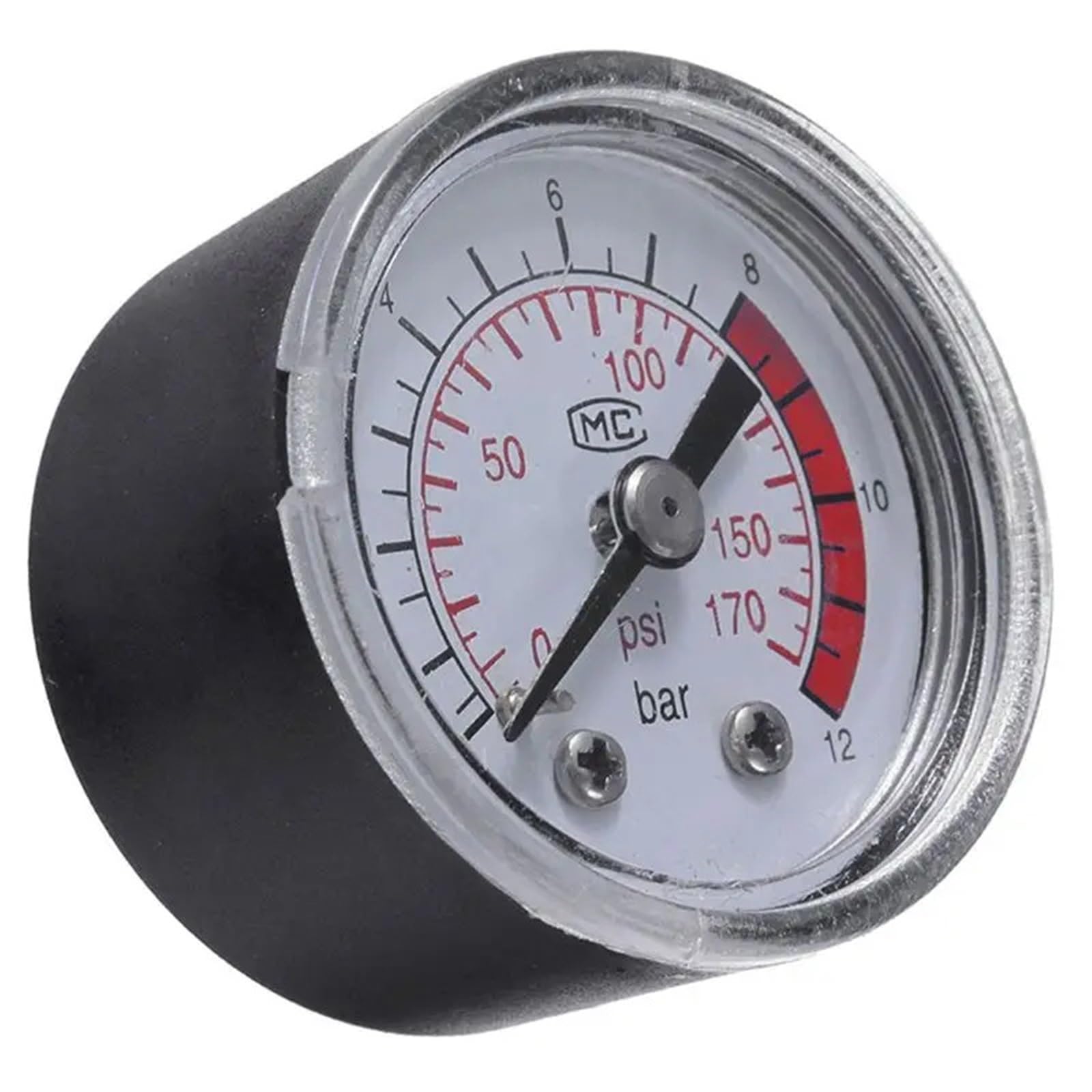Manometro per Fluido Idraulico Pneumatico per compressore d'Aria 0-12 Bar / 0-170 PSI