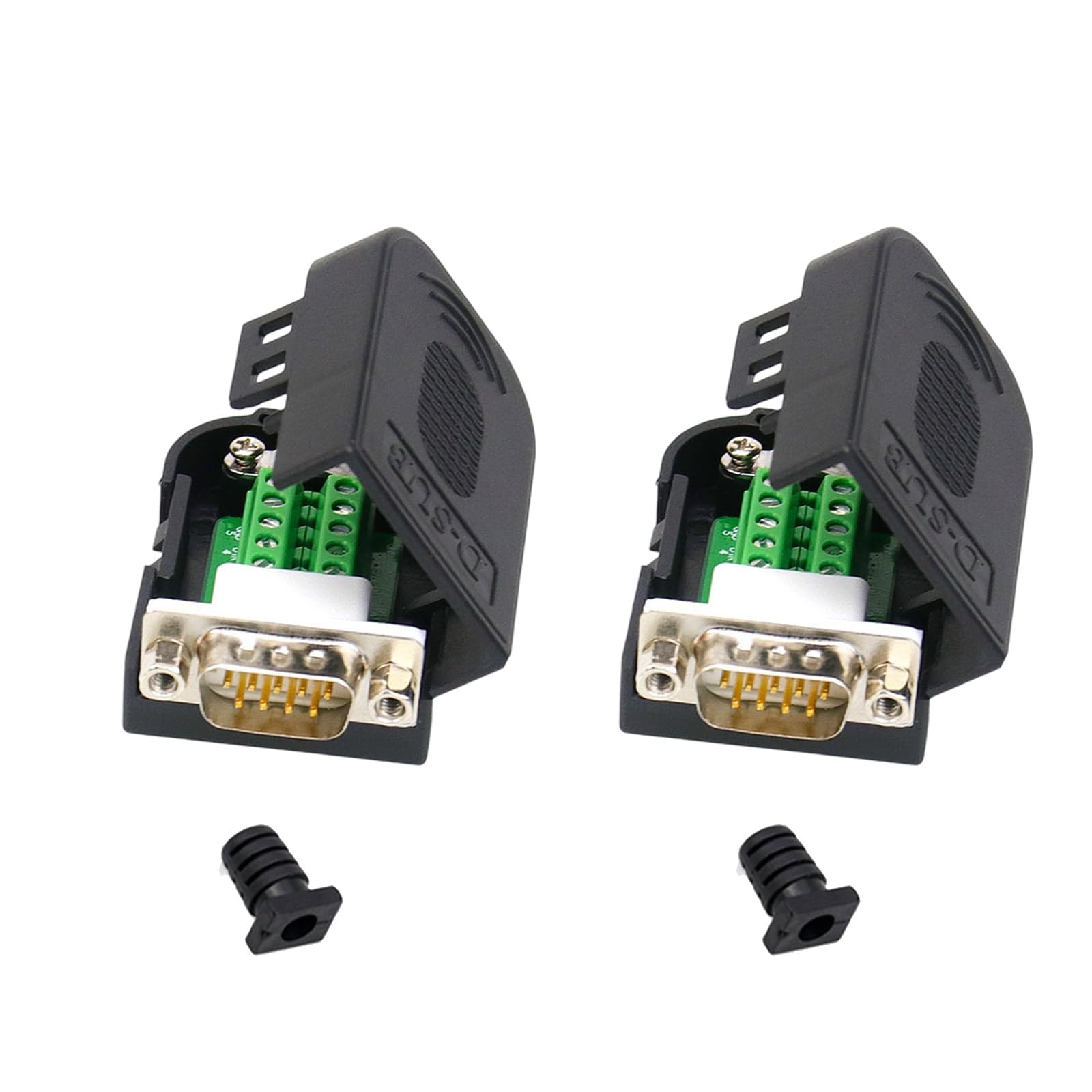 DB9pin RS232 Adapters Set 9Pin Module Connectors for Instrument PVC Housing Terminals Connectors Industrial Instrument Adapter