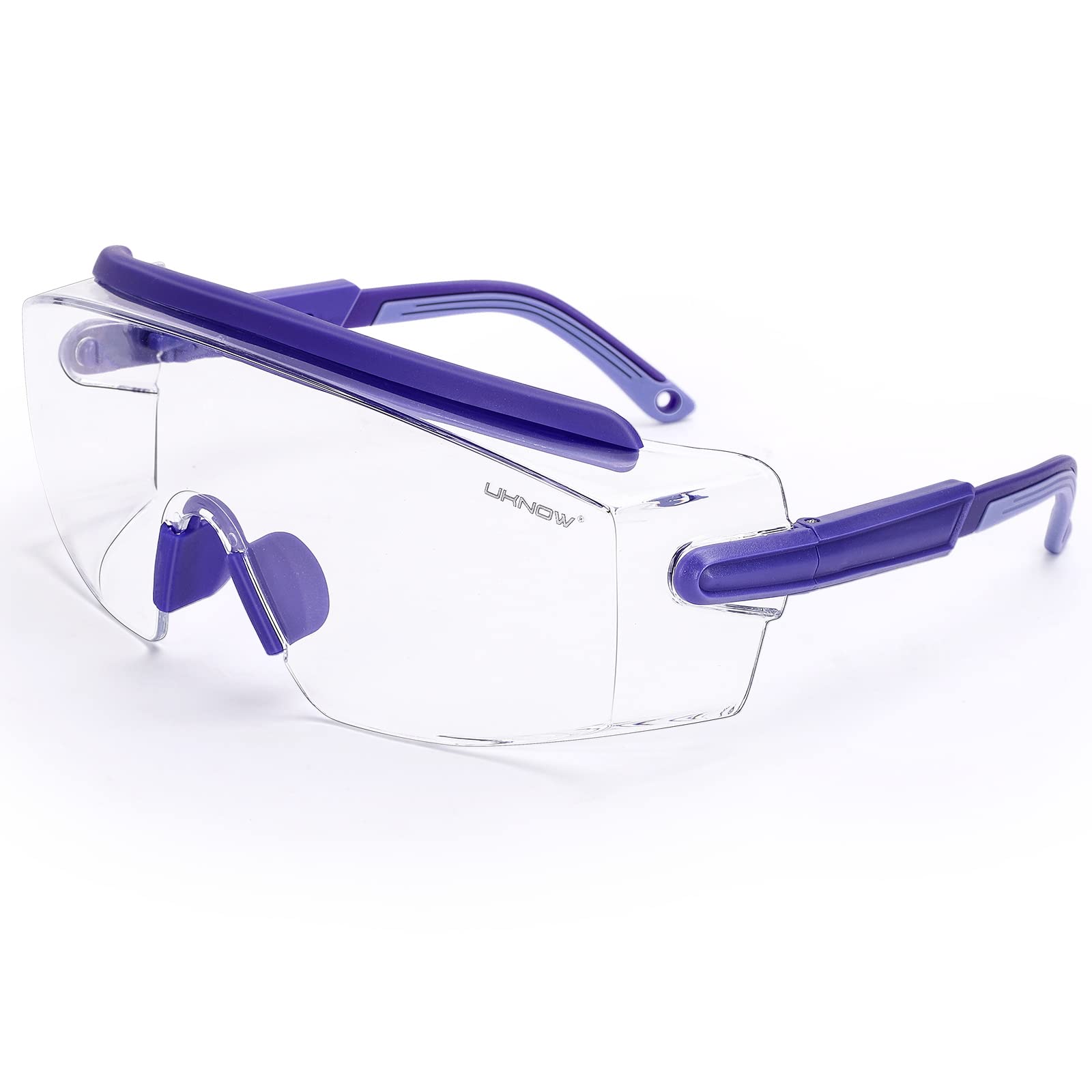 UKNOW Gafas de seguridad sobre gafas, gafas de seguridad antivaho, protección ocular envolvente, gafas protectoras ANSI Z87.1