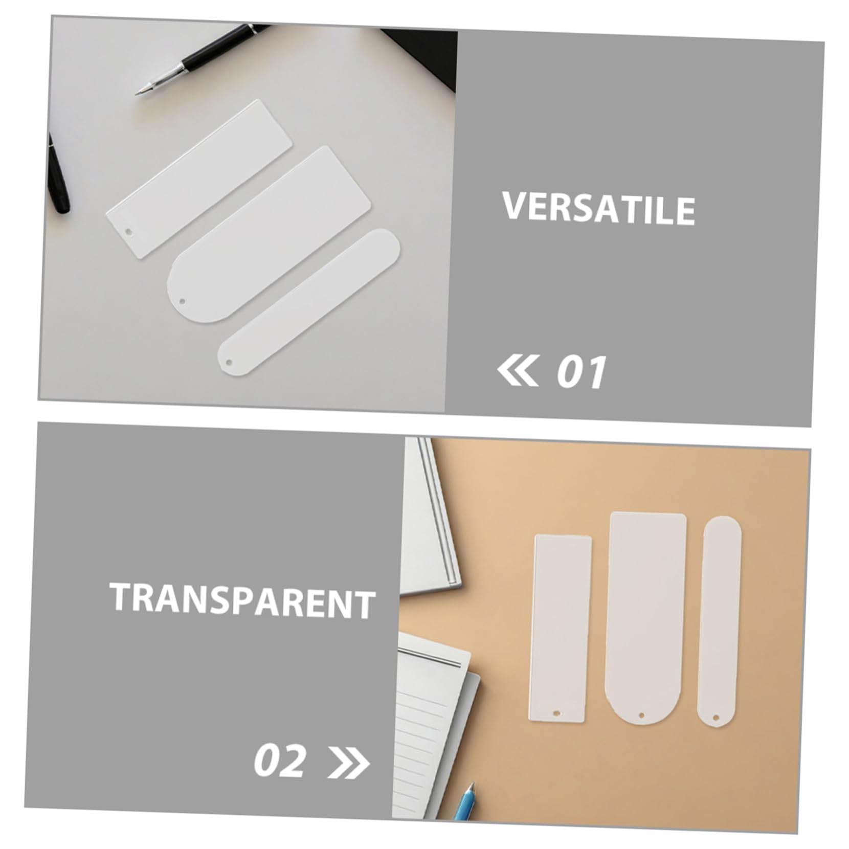 Segnalibri Acrilici Trasparenti con Nappe per DIY Forme Rettangolari e Rotondi per Studenti Insegnanti e Amanti dei Libri Leggeri e Facili da Personalizzare