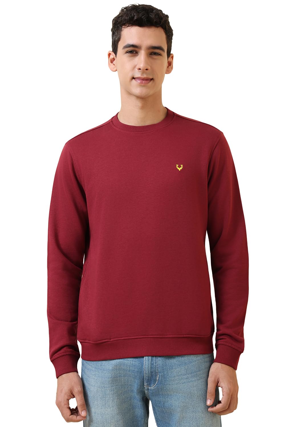 Allen Solly Men's Casual Crew Neck Sweatshirt | 100% Cotton | Regular Fit | Full Seelves Sweatshirt