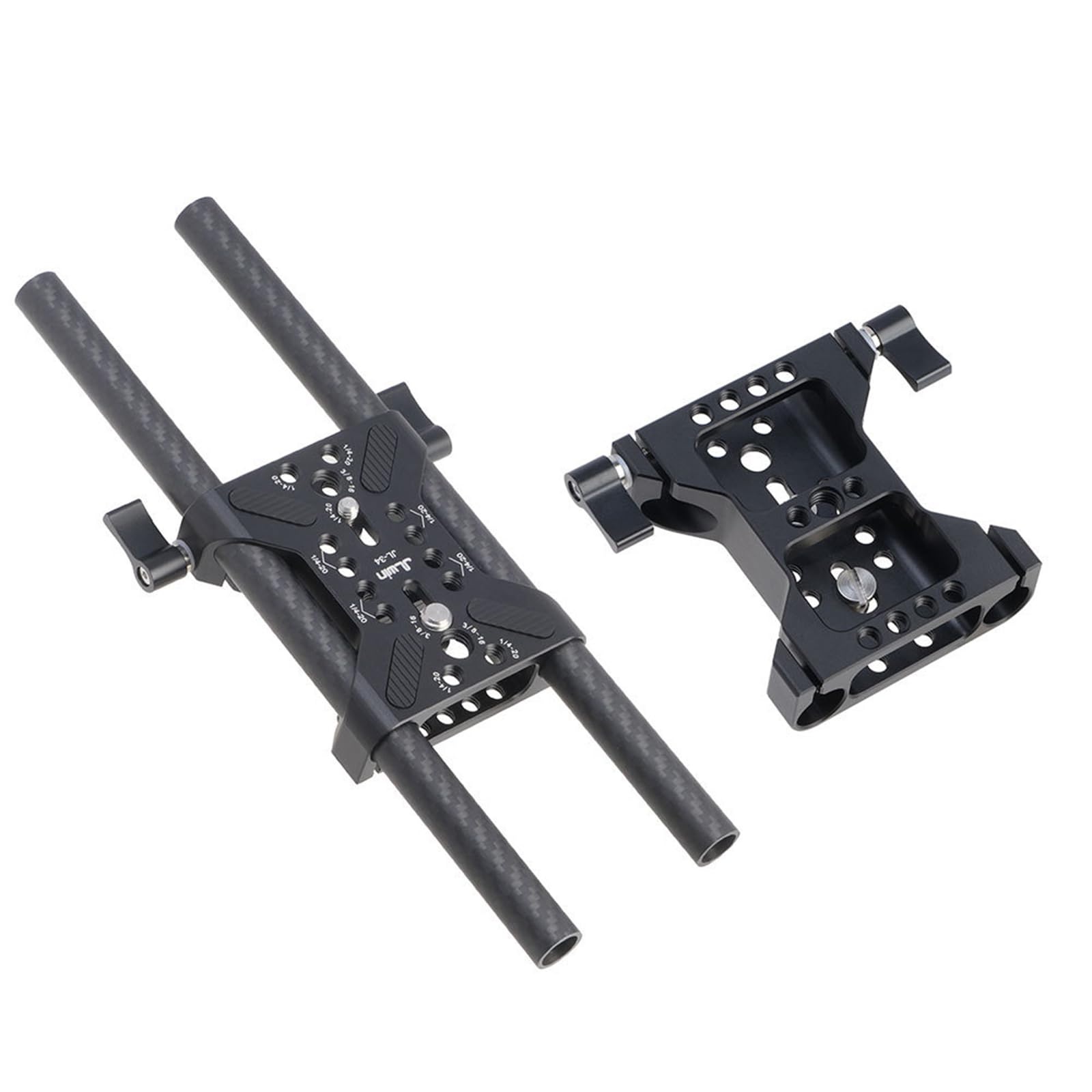 Morsetto a due fori da 15 mm Piastra a sgancio rapido in lega di alluminio Accessorio per fotocamera Fotografia Morsetto a sgancio rapido in lega di alluminio Accessorio per riprese video
