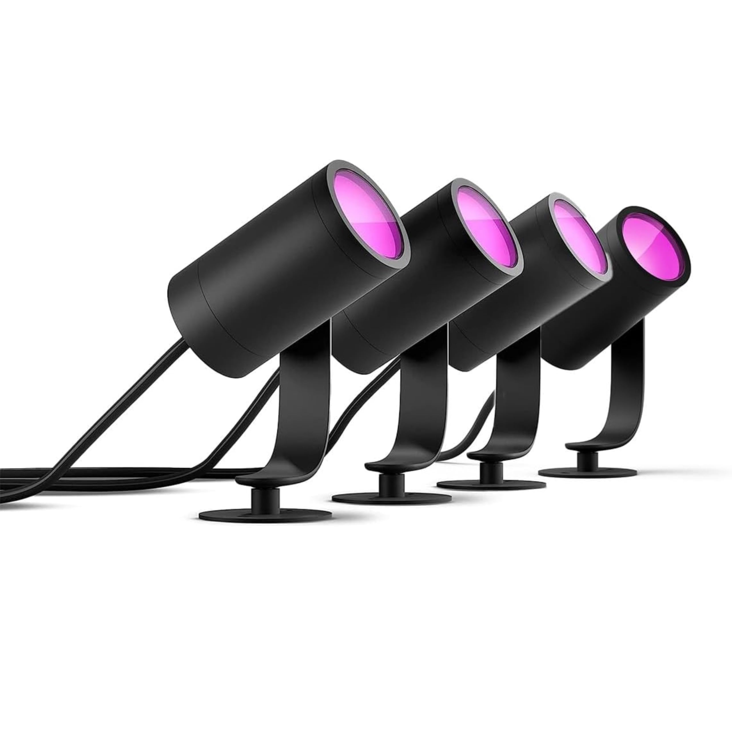 Philips Hue White & Color Ambiance Lily Garden Spot 40W 590lm Noir Pack de 4