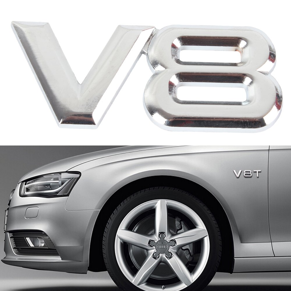 2 Unids V8 US \u0026 Racing Bandera A Cuadros Emblema Letra 3D Insignia Con  Placa De, image size:1000x1000
