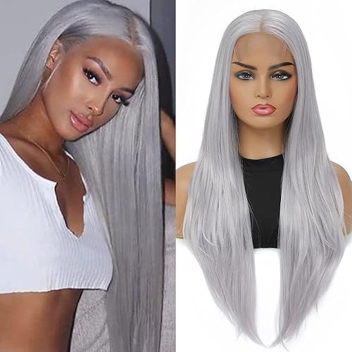 Peluca larga ondulada marrón con flequillo, pelucas rubio ceniza degradado para mujer, pelucas sintéticas onduladas rubias con raíz oscura, peluca