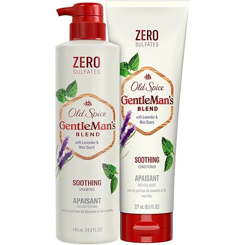 Old Spice Men's Sulfate Free Shampoo and Conditioner Set with Lavender & Mint Scent, Gentleman's Blend (14.8 Fl Oz & 8 Fl Oz)