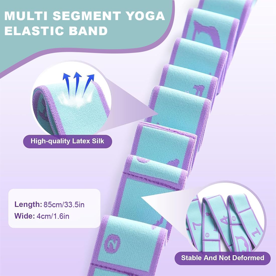 Élastique Musculation, Elastique Sport 8 Niveaux de Forces Bande Elastique Musculation, Elastique Sport Fitness Musculation pour Yoga Pilates