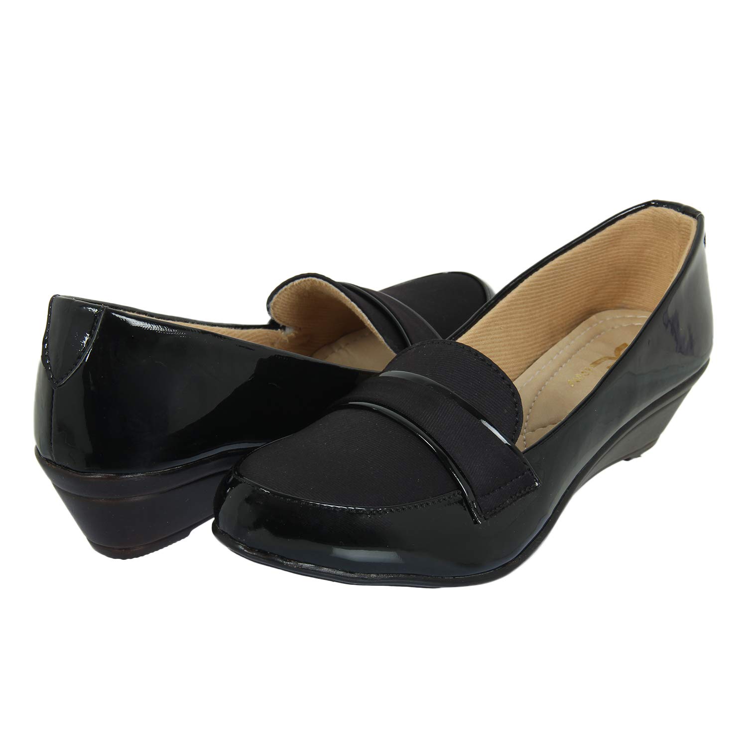XE Looks Women's Black Loafers | Sleek Closed-Toe Bellies | Comfortable Slip-On Shoes for Women & Girls 4