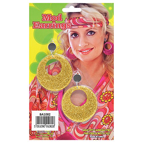 Preisvergleich Produktbild Bristol Novelty BA1082 Glitzernde Ohrringe, Gold, Damen, Einheitsgröße