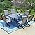 PHI VILLA 7 PCS Patio Dining Set, Rectangle Metal Table with 1.57" Umbrella Hole and 6 High Back Textilene Swivel Chairs, Suitable for All Weather