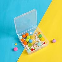 Vista 3 de Rocutus Paquete de 24 recipientes pequeños de plástico transparente con tapas, caja de almacenamiento de cuentas con tapa con bisagras para cuentas