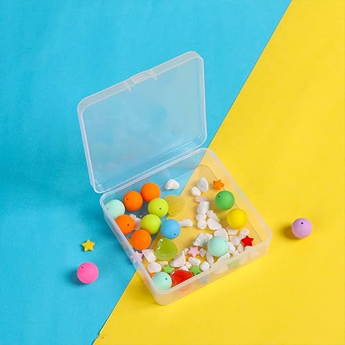 Miniatura 5 de Rocutus Paquete de 24 recipientes pequeños de plástico transparente con tapas, caja de almacenamiento de cuentas con tapa con bisagras para cuentas,