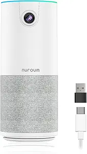 NUROUM C10(2nd Gen) 1080P Conference Webcam with Microphone Speaker, Portable All in One Computer Camera for Video Conference, AI Noise Cancellation & AGC, USB Plug&Play for PC/Desktop Zoom/Teams