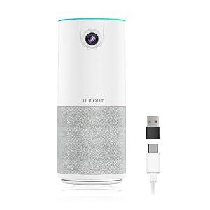 NUROUM C10 2nd Gen 1080P Conference Webcam with Microphone Speaker Portable All in One Computer Camera for Video