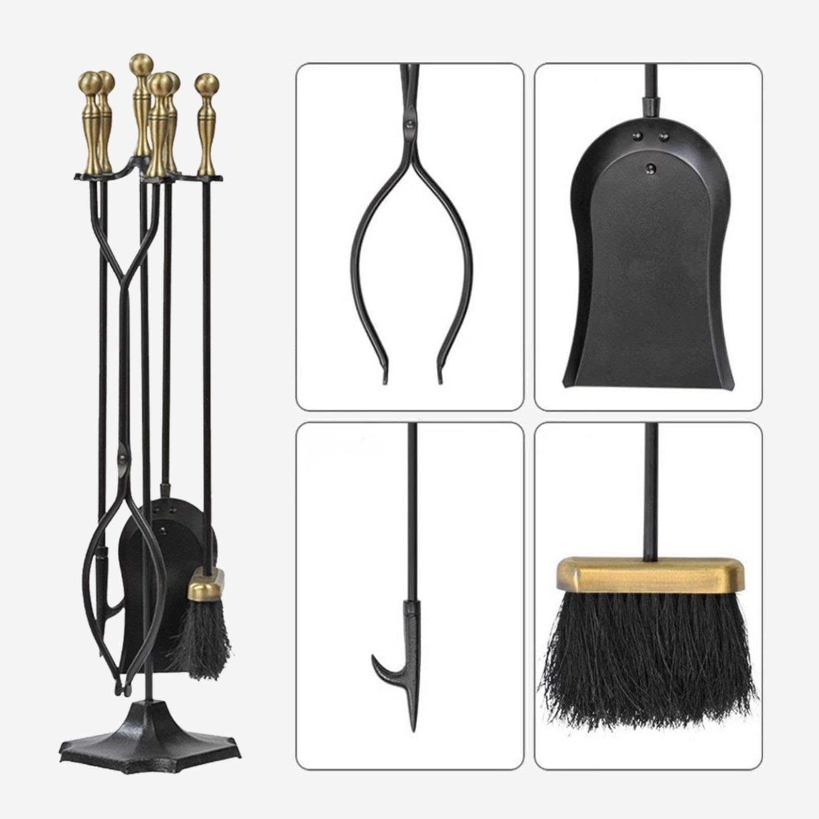 5-teiliges Set Mit Kaminzubehör For Den Innenbereich,Kaminschürhaken-Set