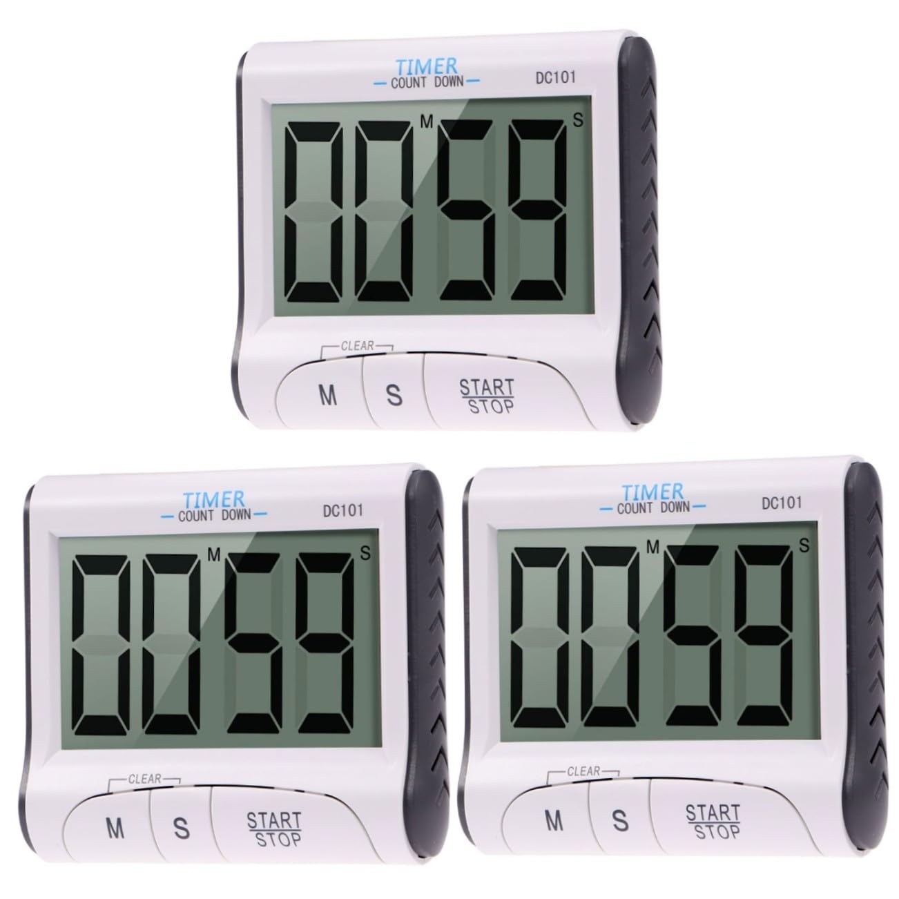 HEMOTON 3pezzi Timer Da Cucina Digitale Con Ampio Display Lcd e Allarme Forte Timer Per Attività Cucina Giochi e Scadenze Facile Da Usare Senza Batteria