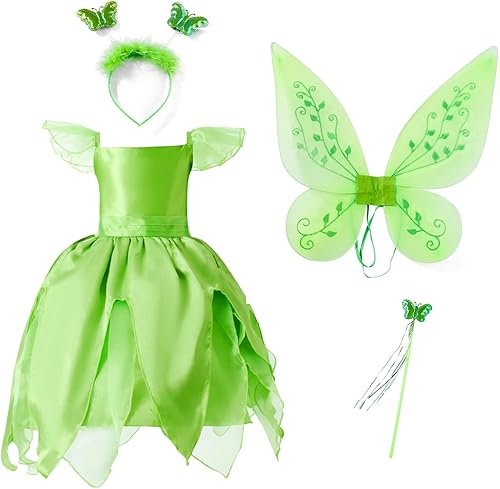 Miniatura 2 de Vestidos de princesa para niñas, disfraz de hada con disfraz de hada de princesa, disfraces de Halloween para niñas con alas de hadas