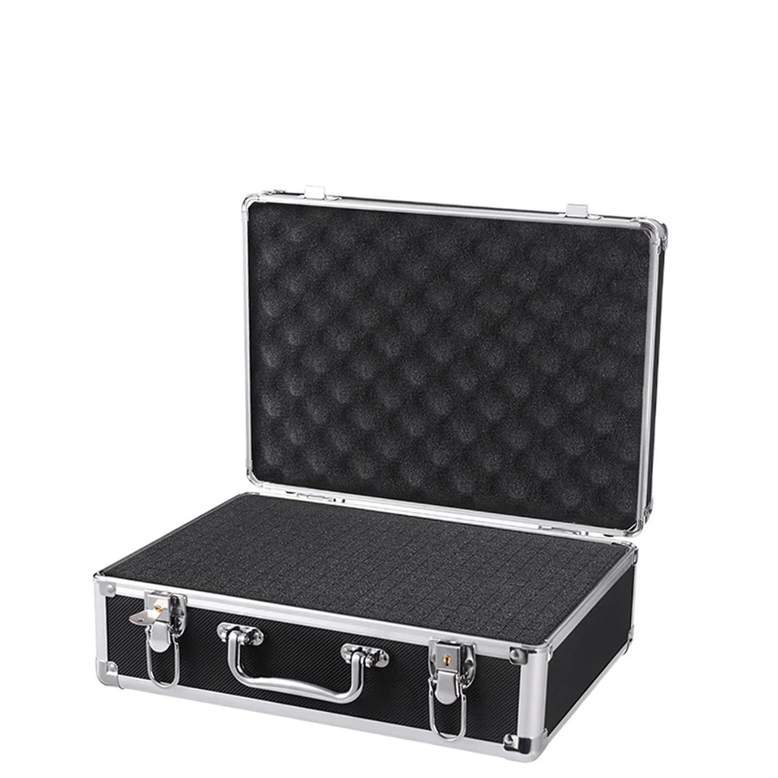 Aktenkoffer Aluminium ToolBox Tragbare Aluminium-Sicherheitsausrüstung, Werkzeugkasten, Instrumentenkoffer, Aufbewahrungsbox, Koffer, schlagfester mit Schwamm