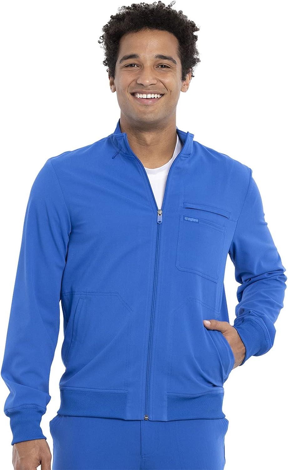 Cherokee Euphoria Men Warm Up Scrubs Jacket Zip Front CK395A: Clothing, Shoes & Jewelry