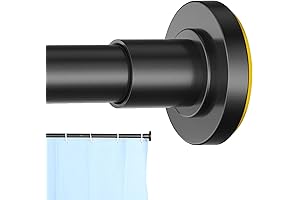 Adjustable Black Tension Shower Curtain Rod