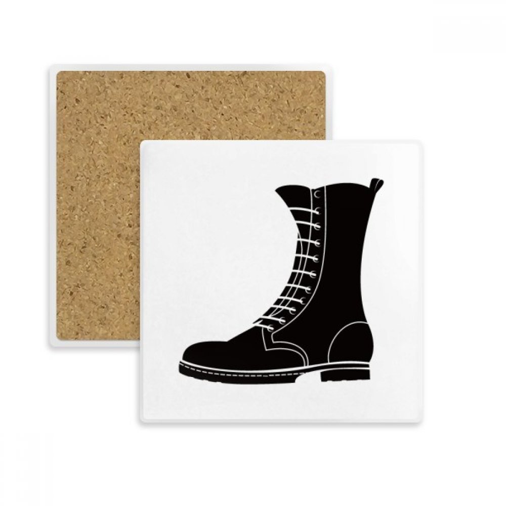 Dessous de verre pierre absorbante silhouette bottes haute noir pour table basse et bureau