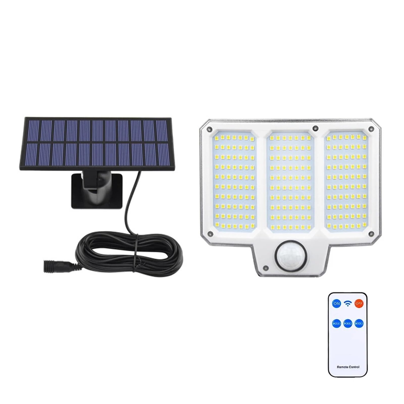 LNHHG Solar Flood Light 153 LED Outdoor Solar Flood Light,Independent Panel Security with Power Cord, IP65 Waterproof for Porch Garden Gara for Garden Driveway Garage Patio