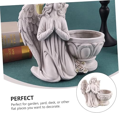 Miniatura 3 de LIFKOME Decoración de maceta de ángel de resina, adorno de jardín elegante para oficina en casa, artesanía premium, diseño elegante para amigos y