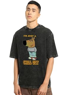 Bewakoof Men's Cotton Typography Oversized Fit Half Sleeve Round Neck T-Shirt | Casual Wear | Street Wear | Oversized t Shirt for Men Cotton | Baggy