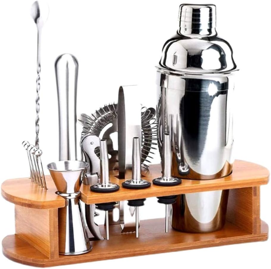 16 Piece Bar Tools Set Party Set for Impressive Mixology Cocktail Shaker Set – Sleek Balanced Heavy Duty 304 Stainless Steel – Bartender Kit Bartending Accessories for Home Bars