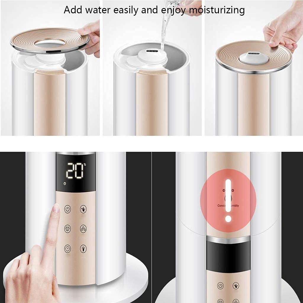 Umidificatori, Nebbia Fredda Camera da Letto a Pavimento Aria Domestica Intelligente Silenzioso Grande capacità Tre Livelli Display a LED Regolabile Spegnimento Automatico Senza Acqua