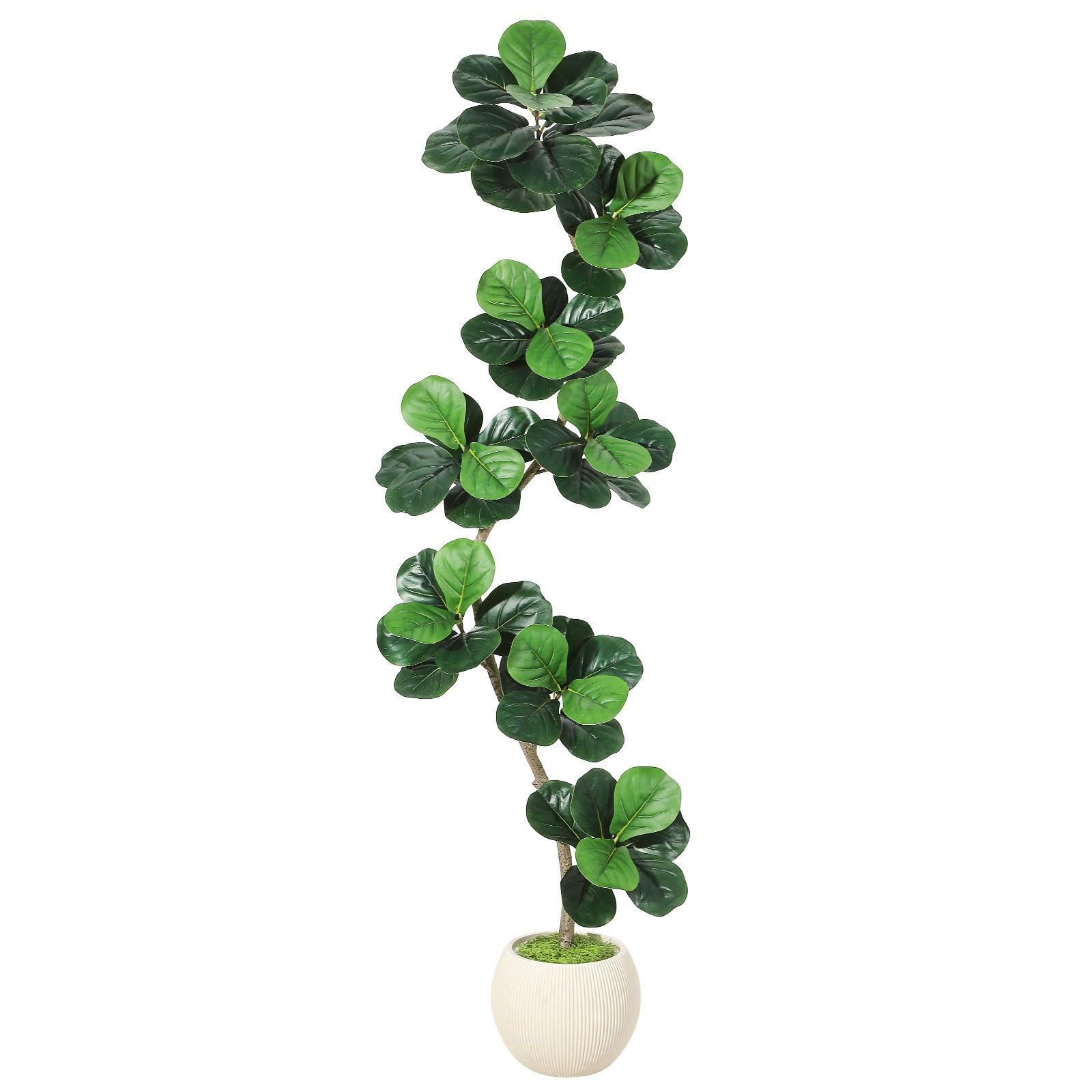 Garvee 210cm Künstliche Pflanzen Fake Pflanzen Künstlicher Fiddle Feigenbaum Mit Weiß Harz Topf Kunstbaum Groß Plastikpflanzen Kunstpflanzen für Drinnen Und DraußEn Zimmer Schlafzimmer Home
