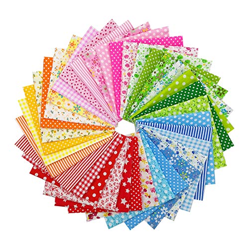 Chris.W 35Pcs Quilting Fabric Squares Sheets, 10