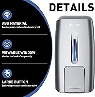 Vista 4 de Commercial Soap Dispenser Wall Mount Manual Pump Hand Soap Dispenser 800ml Gel Liquid Hand Sanitizer Dispenser Self Adhesive for Home Bathroom