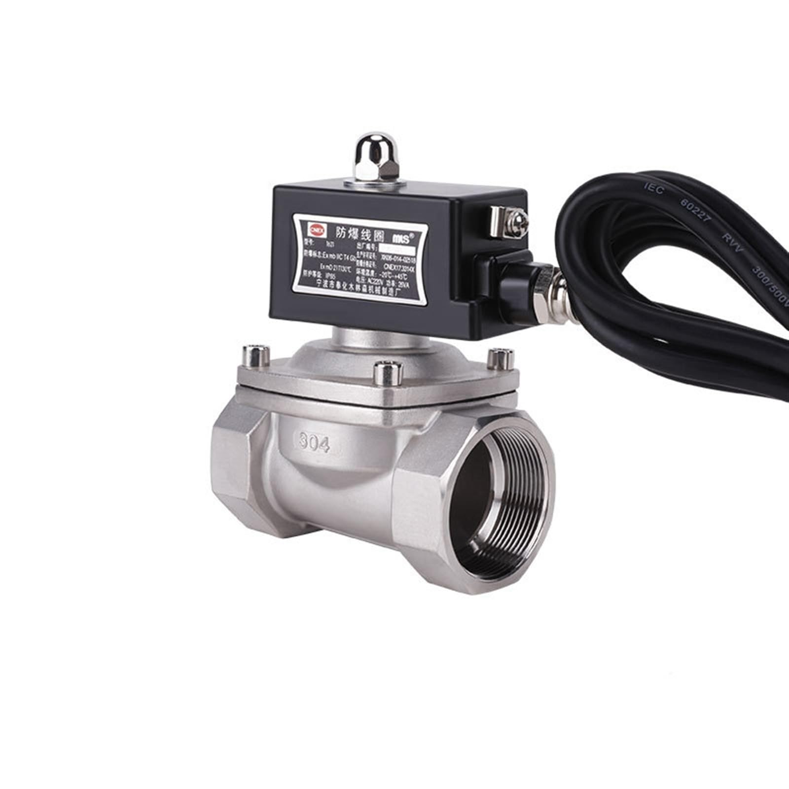 DLTBYWAQZ 1-1/2" Normally Closed 304 Stainless Steel Explosion-proof Solenoid Valve For Gas natural gas(230VAC)