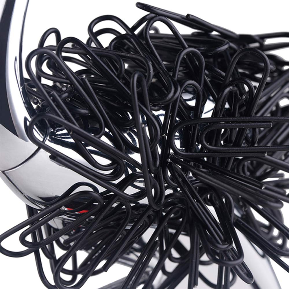 Porta graffette magnetiche, dispenser di graffette, scatola portaoggetti con struzzo che corre, contiene graffette, decorazione da scrivania, regalo per amici (nero)