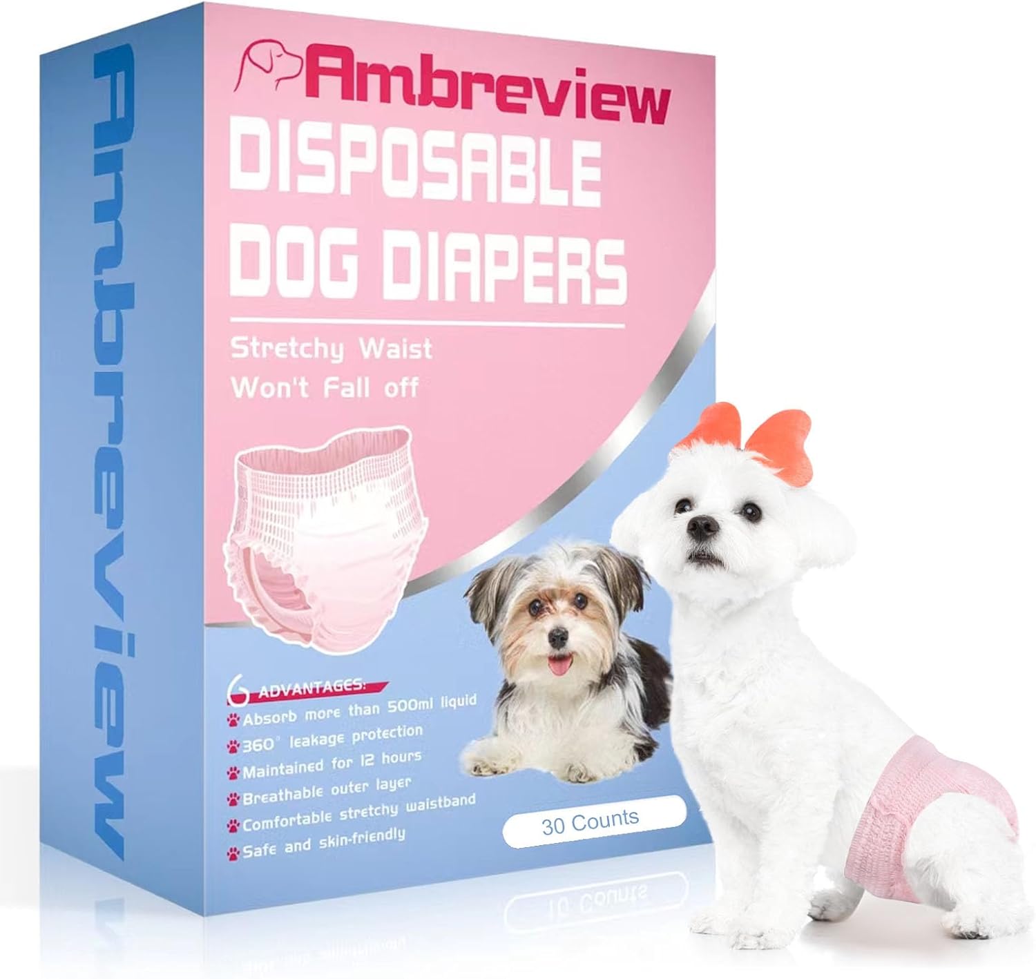Disposable Dog Diapers Female, Stretchy Dog Diapers Waist