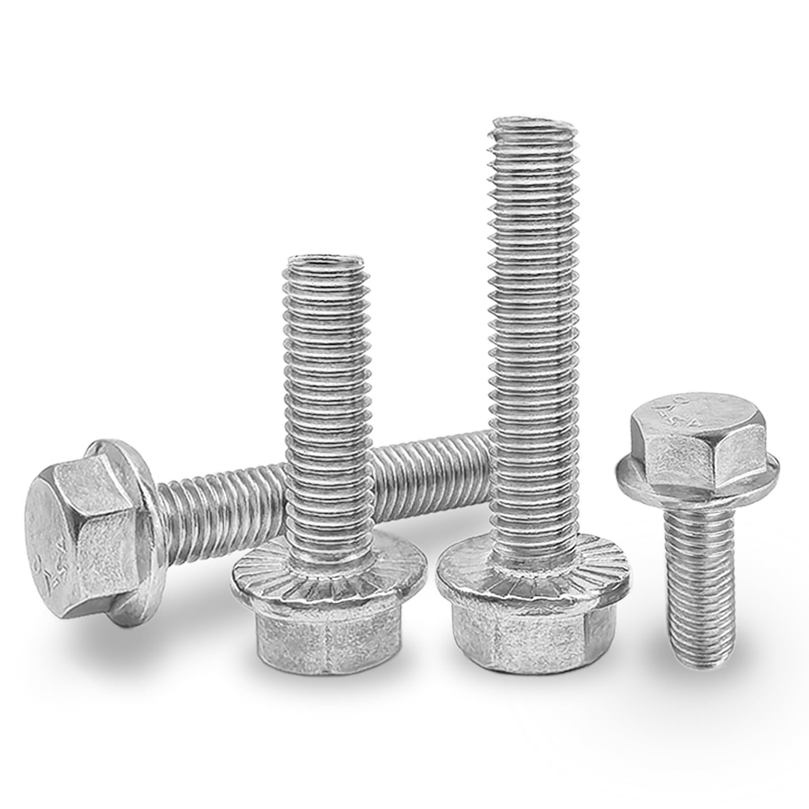 Hoomuy M8 x 12mm 20pcs Heavy Duty Flanged Hex Head Bolts, Flange Hexagon Head Screws, Stainless Steel 304, Metric Fully Threaded, Bright Finish