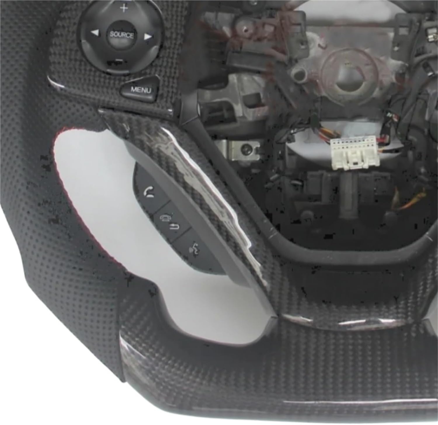 Replacement For Honda/CR-V CRV Carbon Fiber Leather Steering Wheel 2012-2016 Car Accessories(With Buttons)