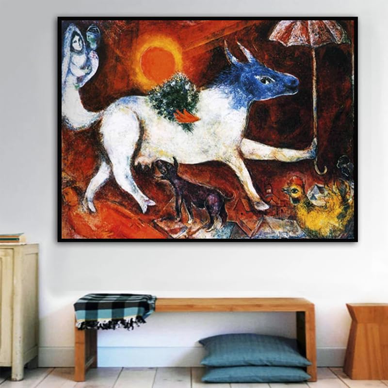 Amazon.co.jp: 有名なマルク・シャガール ウォールアート 《牛の餌やり