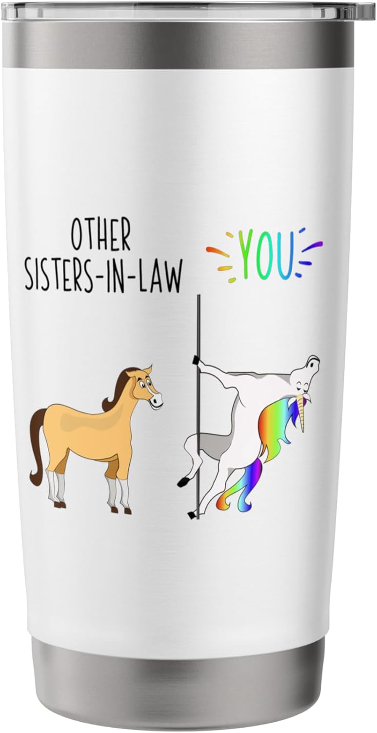 Other Sisters-in-law You Unicorn vs Horse Stainless Steel Insulated Tumbler - Image 3