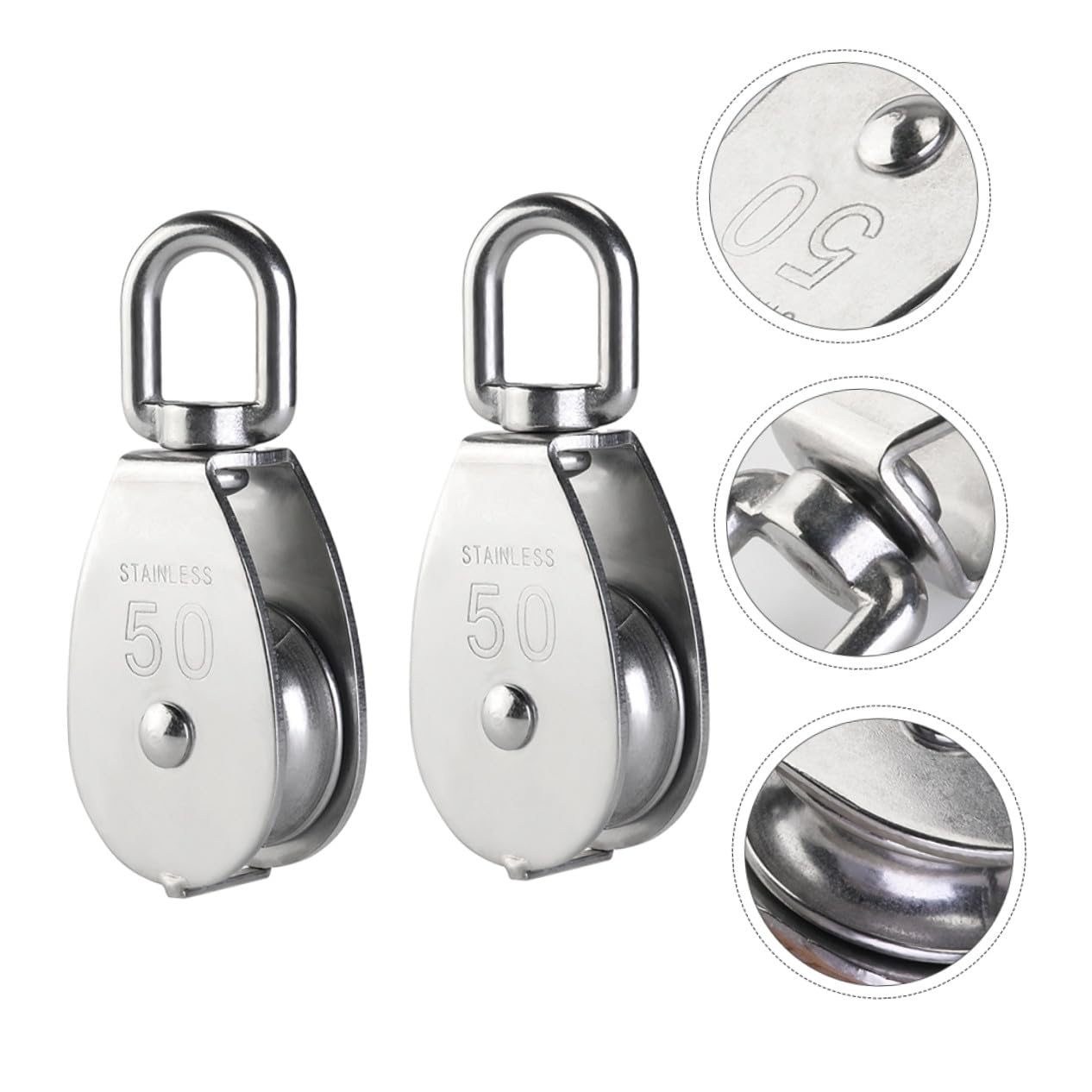 Beaupretty Poulie en Acier Inoxydable 2pcs Structure Stable Poulie de Levage Fixe Roulement Confortable pour Tracteur Tondeuse et Levage