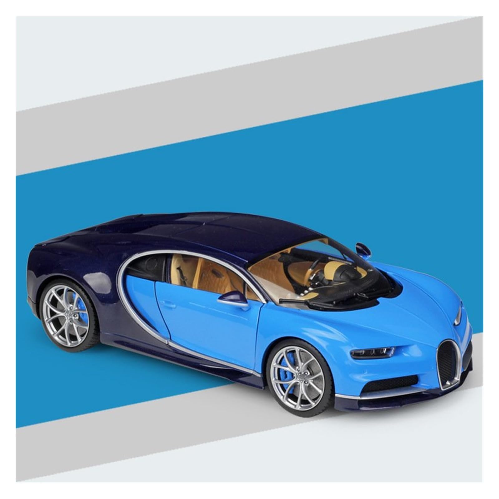 AUDSNI Die-Cast Diecast Car Model 1:18 For Bugatti For Chiron 2016 Car Metal Diecast Model Vehicle(Blue)