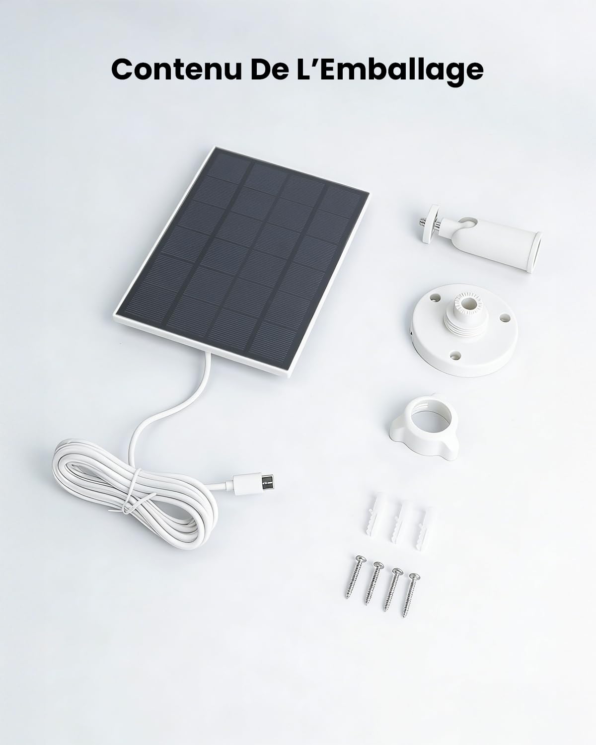 ieGeek Panneau Solaire Compatible avec Toutes les Caméras de Surveillance WiFi sur Batterie, Connecteur Type-C, Support Orientable à 360°, Étanche IP66, Incluant ieGeek ZS-GX3S, ZY-C2, S1, S5, etc.