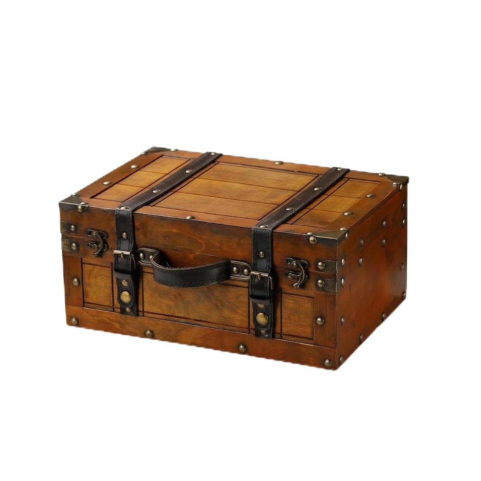 Valigetta in Legno Elegante Scatola di Legno con Maniglia Pratico Stile Vintage per Scattisti, Collezionisti, Grande