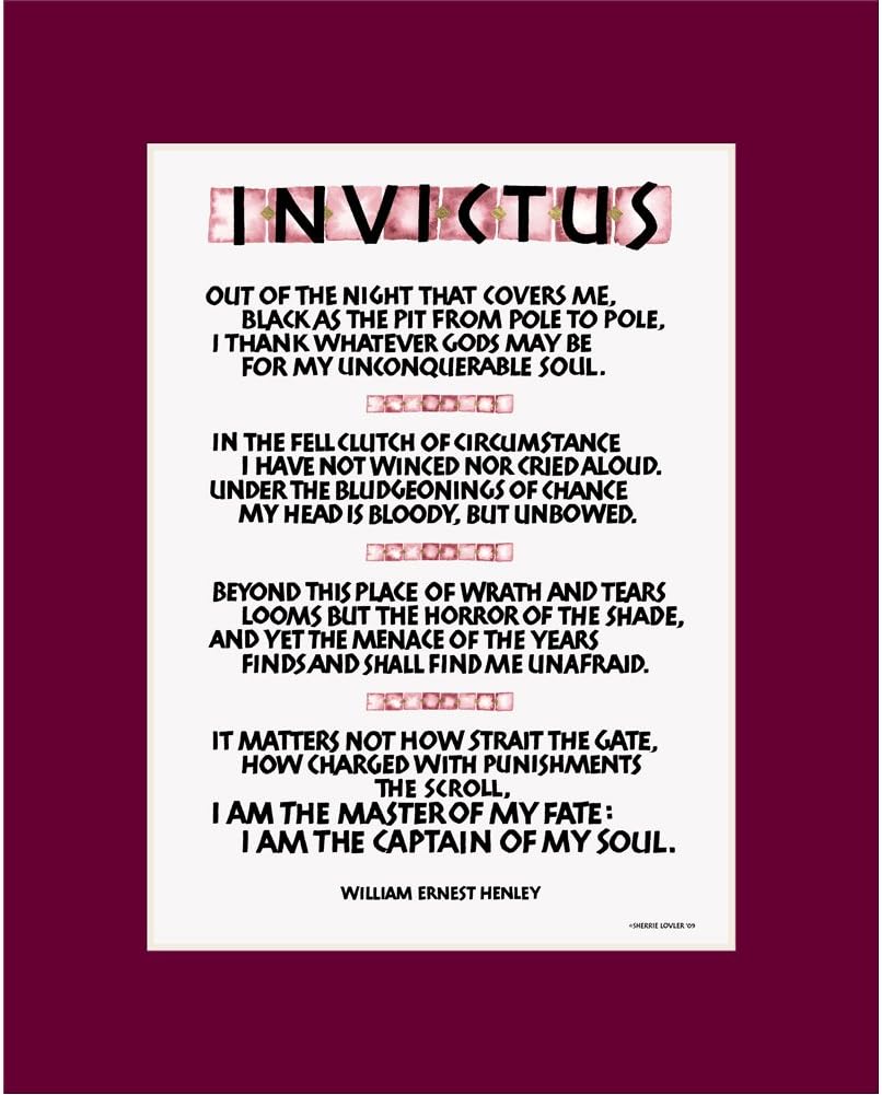 Invictus Poem - Print 8x10