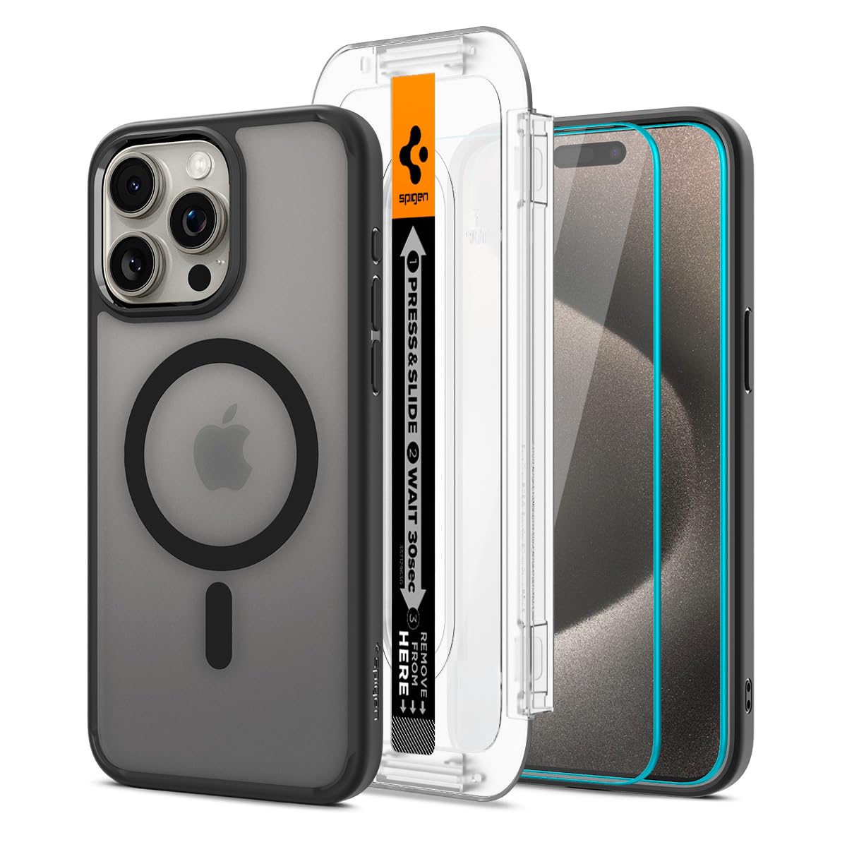 Coque iPhone 15 Pro Max Spigen Ultra Hybrid MagFit verre premium transparent - 7
