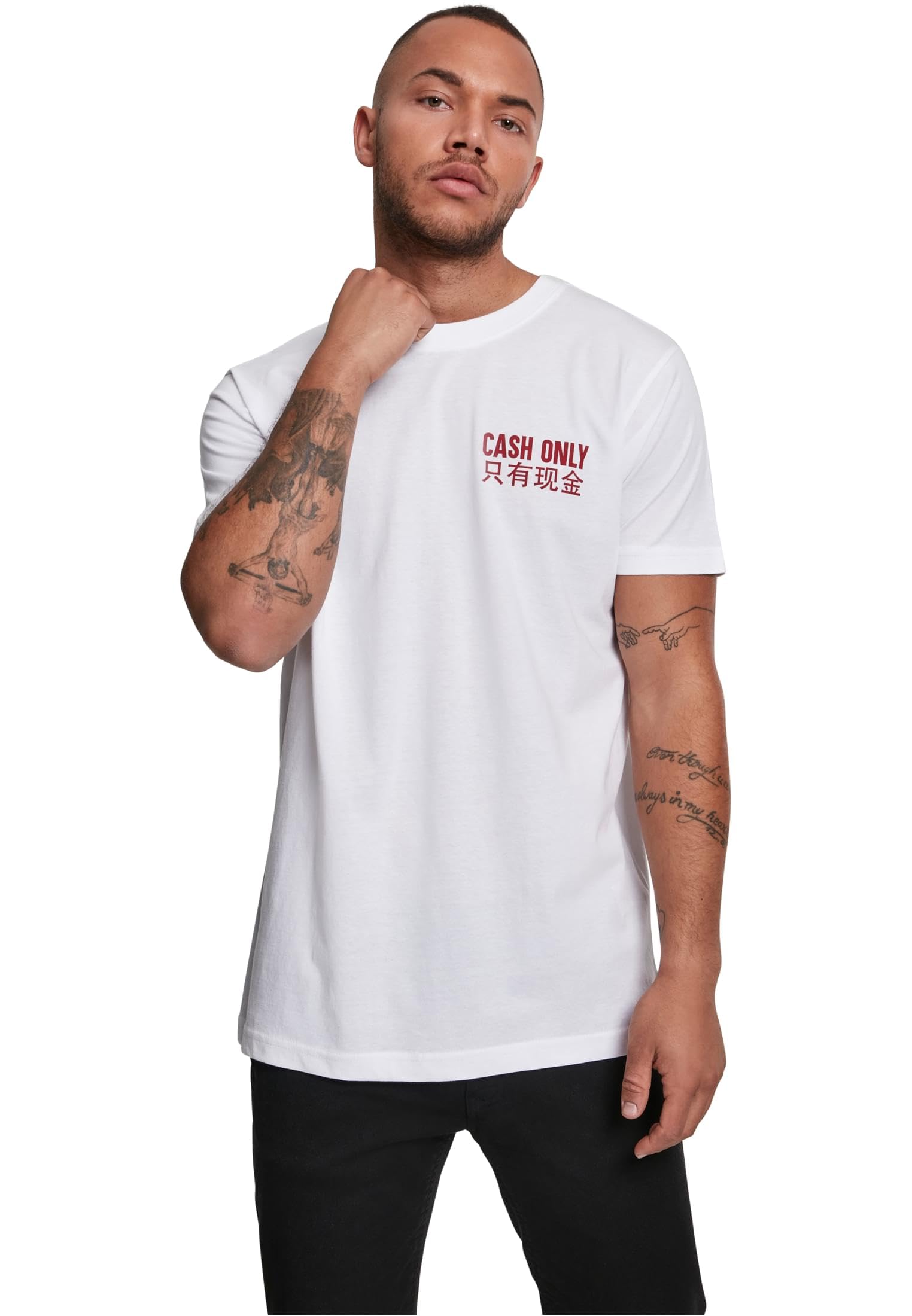 Mister Tee Men's Blanc T-Shirt Cash Only