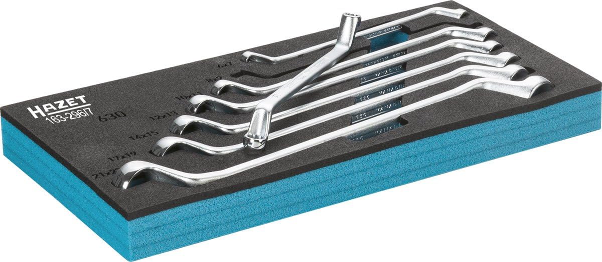 HAZET 163-296/7 12-Point Profile Double Box-End Wrench Set - Multi-Colour