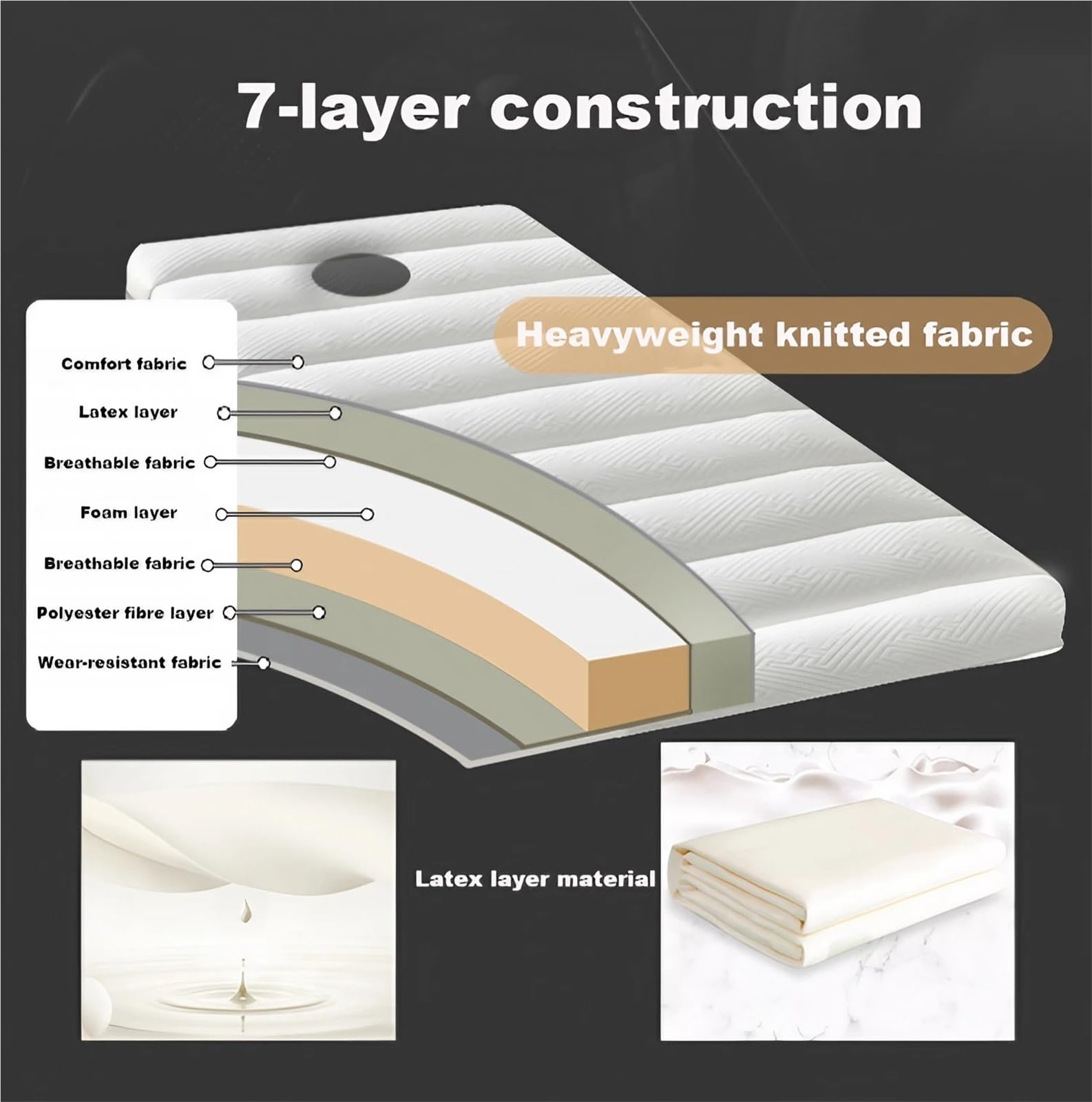 Matelas Table De Massage Mousse À Mémoire De Forme Épais, Housse De Lit De Salon avec Trou De Respiration, Professionnel pour Beauté Spa Tatouage(White,180 x 60 x 4 cm)