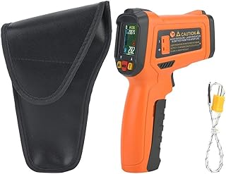 Termómetro Infrarrojo Con Termopar, -50°C a 800°C (-58 A 1472 °F) Pistola Termométrica Sin Contacto + Higrómetro Detector de Moho, para El Hogar, Aire Acondicionado Y Sistemas de Climatización